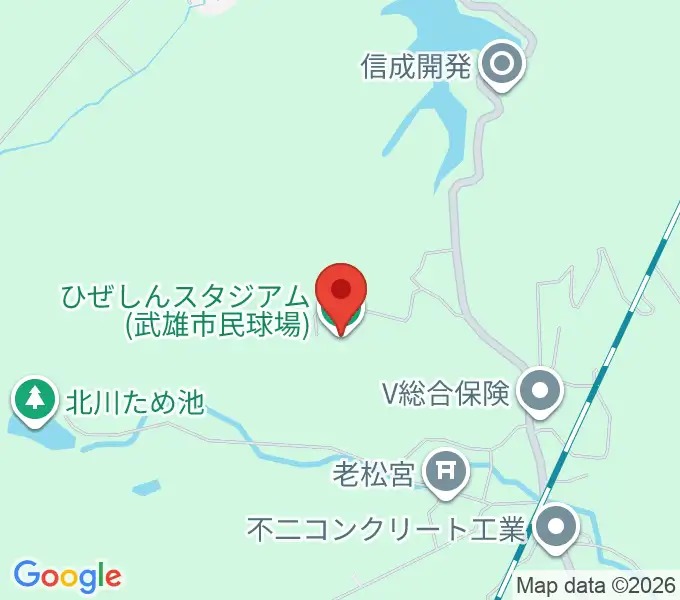 ひぜしんスタジアムの地図