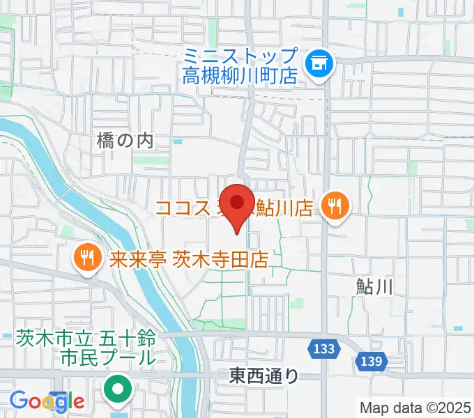 茨木市東市民体育館の地図