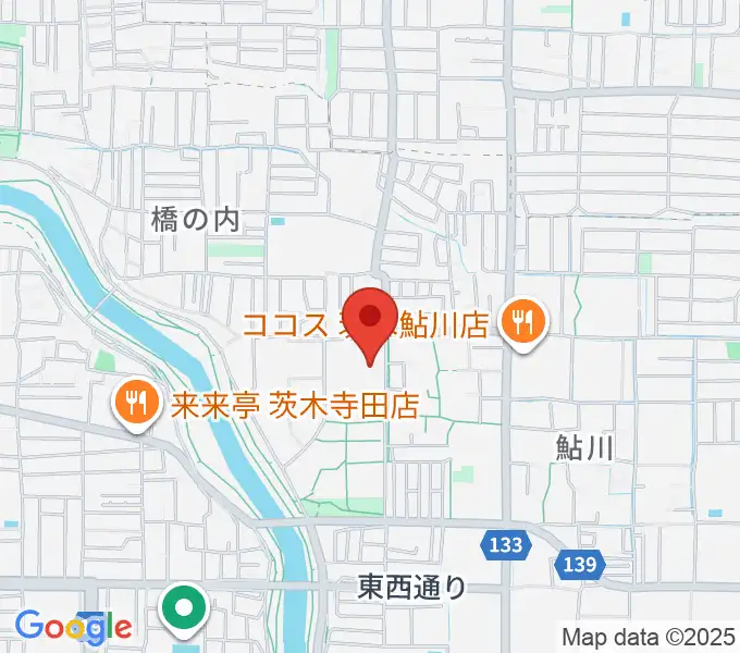 茨木市東市民体育館の地図