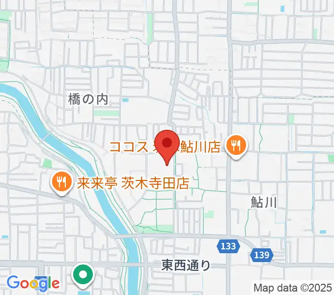茨木市東市民体育館の地図