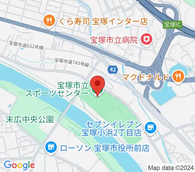 宝塚市立スポーツセンターの地図