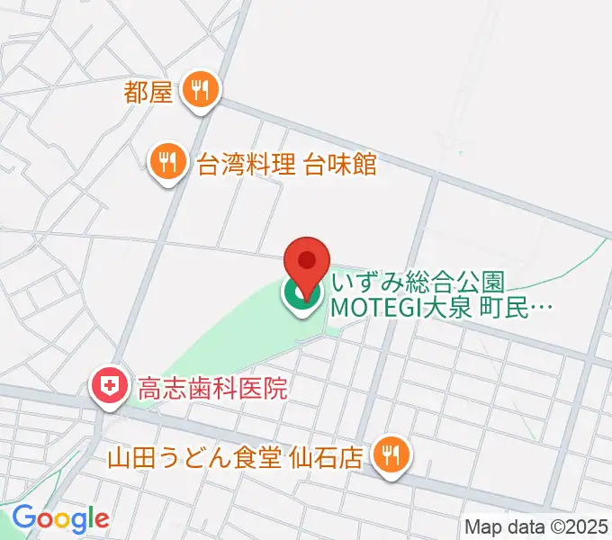 いずみ総合公園MOTEGI大泉町民体育館の地図