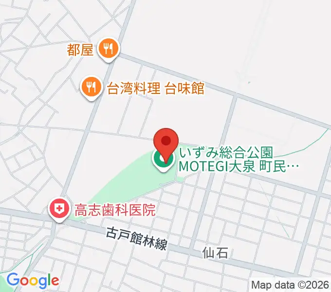 いずみ総合公園MOTEGI大泉町民体育館の地図