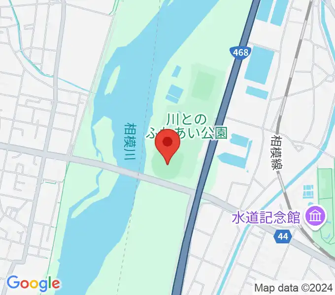 川とのふれあい公園野球場の地図