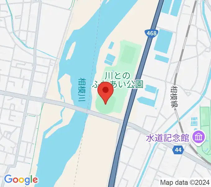 川とのふれあい公園野球場の地図