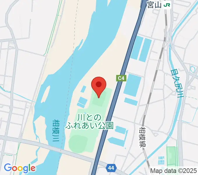 川とのふれあい公園サッカー場の地図