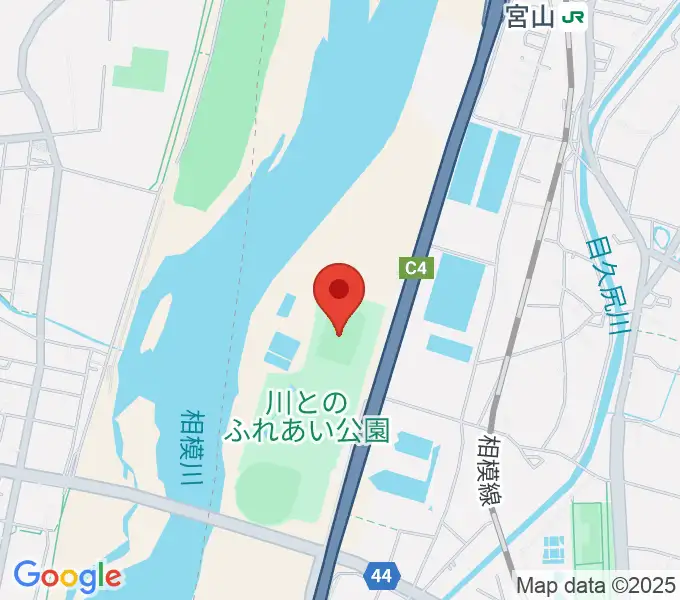川とのふれあい公園サッカー場の地図
