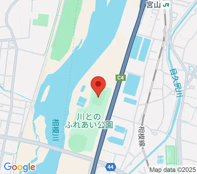 川とのふれあい公園サッカー場の地図