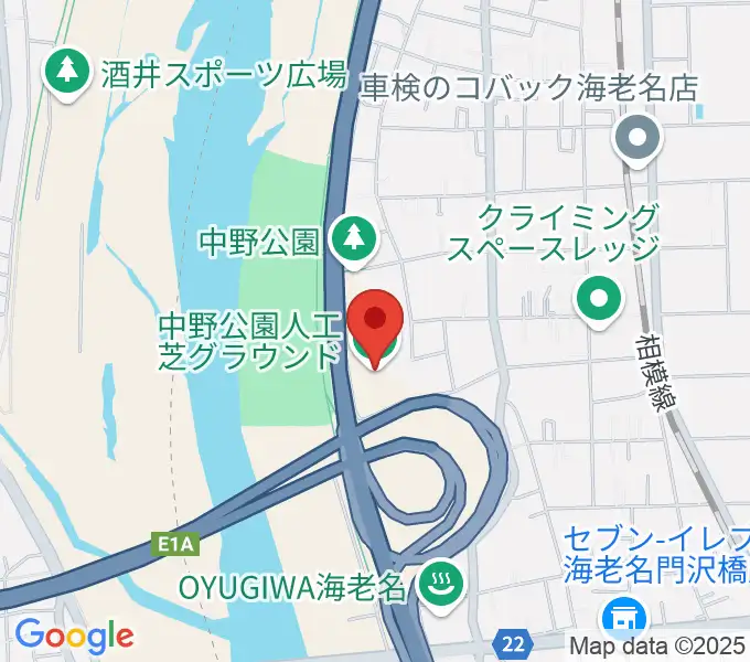 中野公園人工芝グラウンドの地図