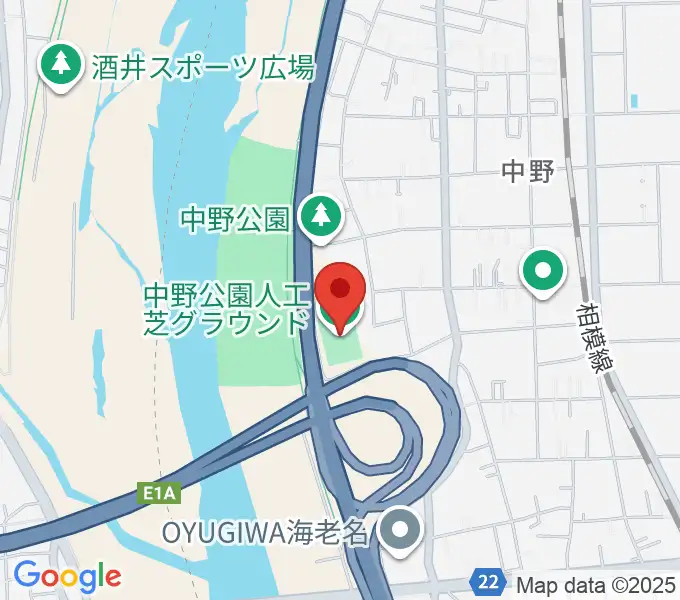 中野公園人工芝グラウンドの地図