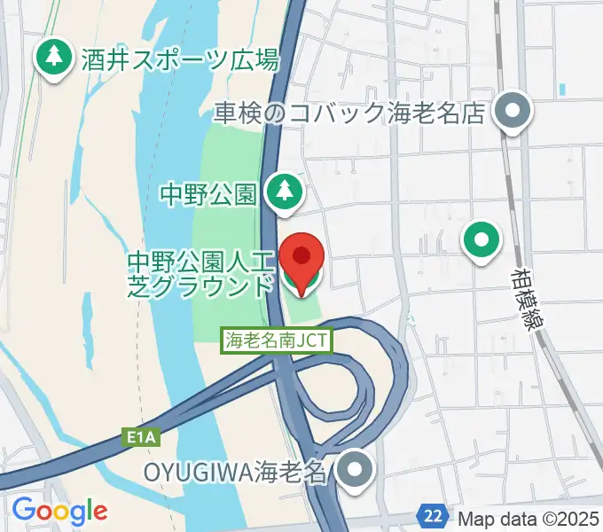 中野公園人工芝グラウンドの地図