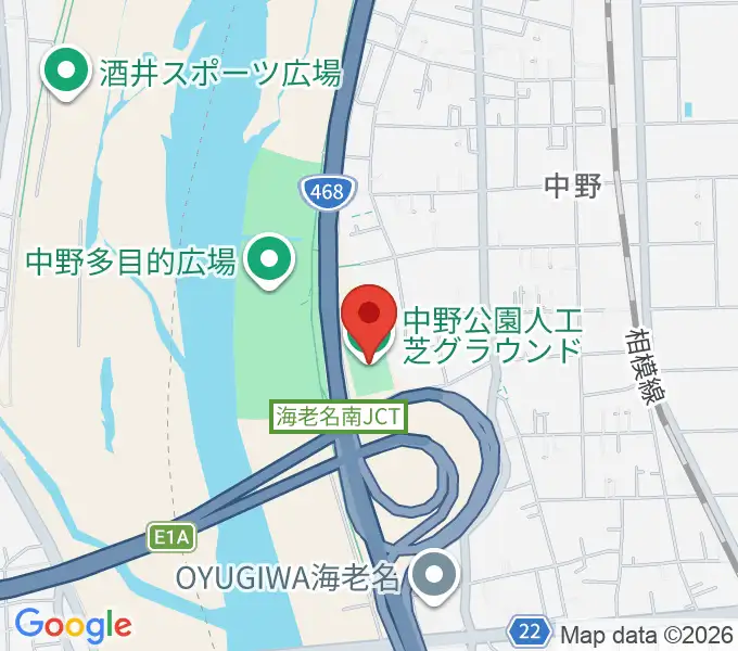 中野公園人工芝グラウンドの地図