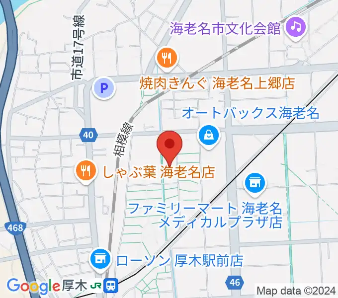 えびな市民活動センタービナレッジの地図