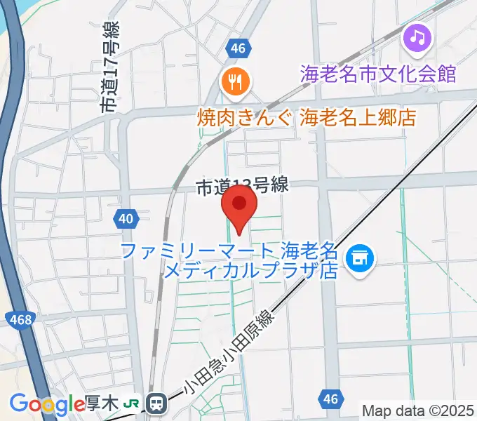 えびな市民活動センタービナレッジの地図
