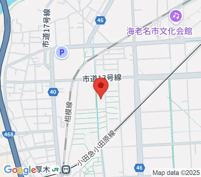 えびな市民活動センタービナレッジの地図