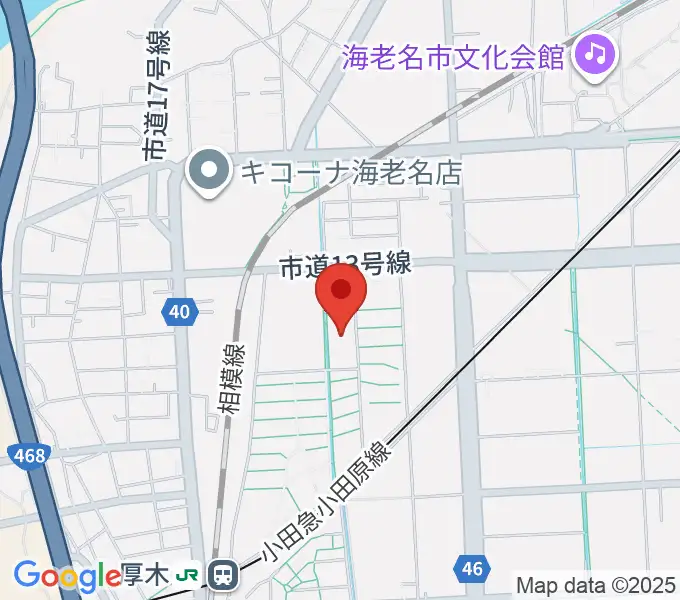 えびな市民活動センタービナレッジの地図
