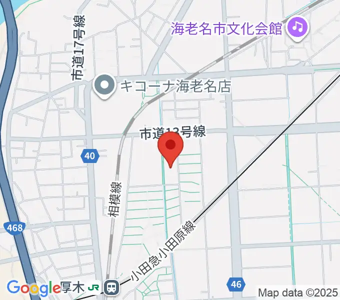 えびな市民活動センタービナレッジの地図