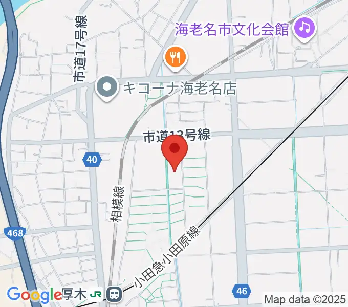 えびな市民活動センタービナレッジの地図