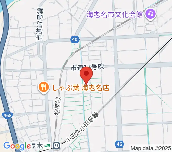 えびな市民活動センタービナレッジの地図