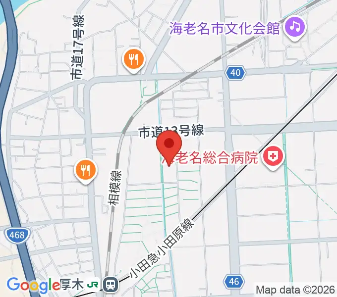 えびな市民活動センタービナレッジの地図