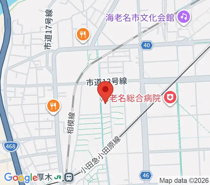 えびな市民活動センタービナレッジの地図