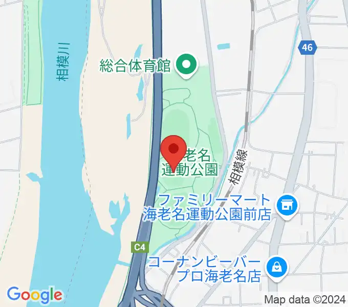 海老名運動公園多目的広場の地図