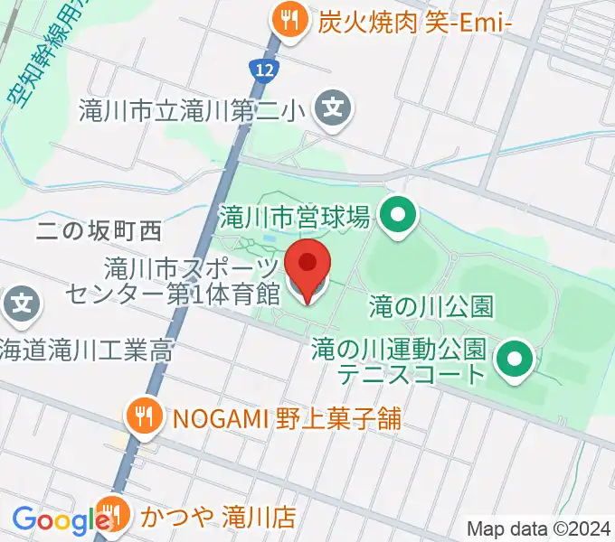 滝川市スポーツセンター 第1・第2体育館の地図