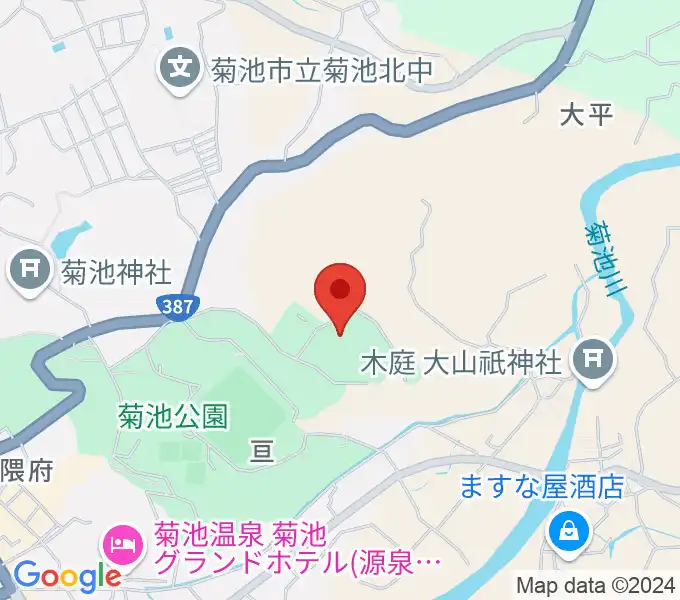 菊池市総合体育館の地図