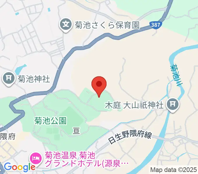 菊池市総合体育館の地図