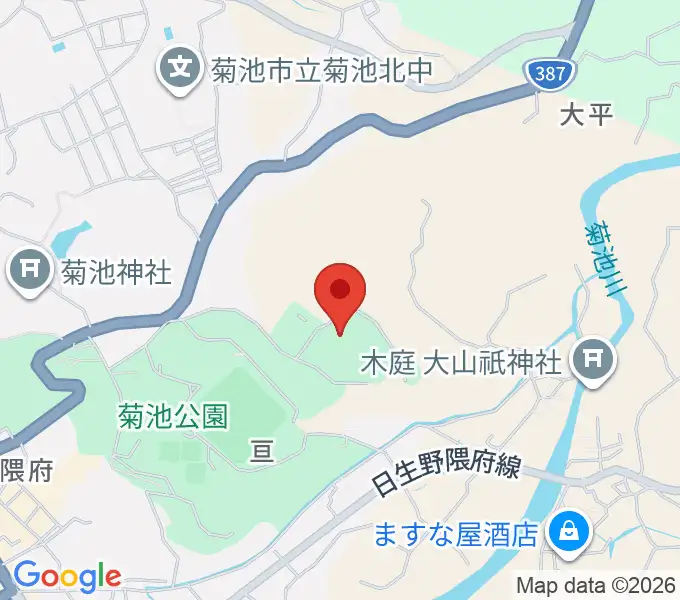菊池市総合体育館の地図