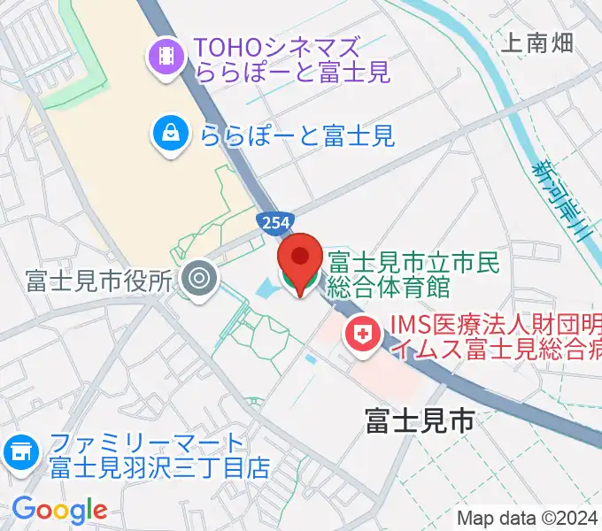 富士見市立市民総合体育館の地図