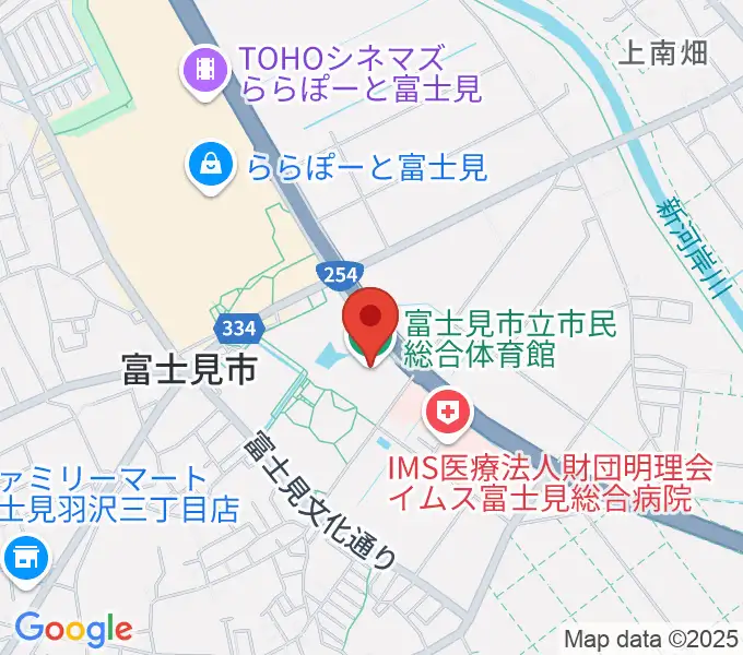 富士見市立市民総合体育館の地図