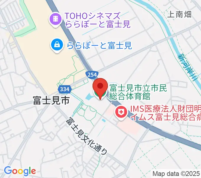 富士見市立市民総合体育館の地図