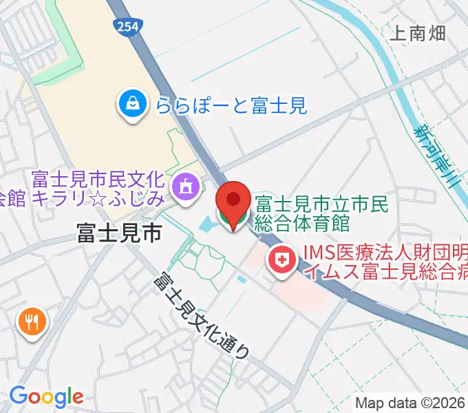 富士見市立市民総合体育館の地図