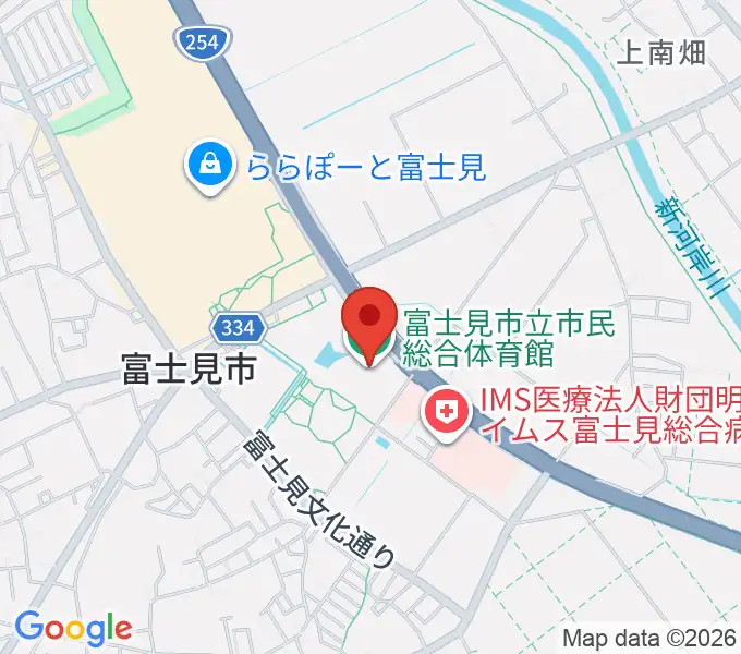 富士見市立市民総合体育館の地図