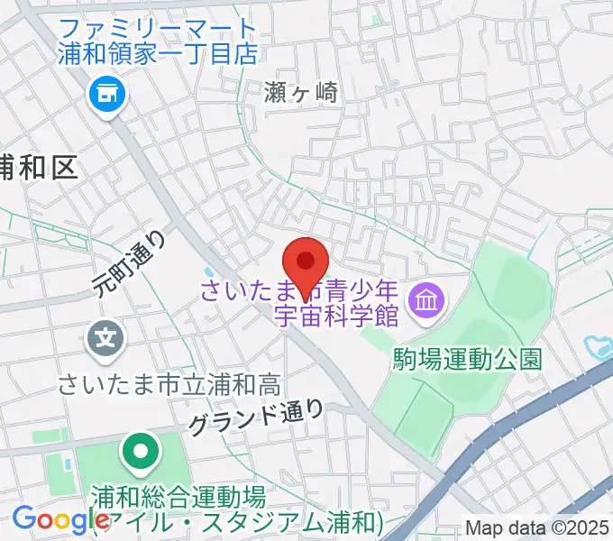 浦和駒場体育館の地図
