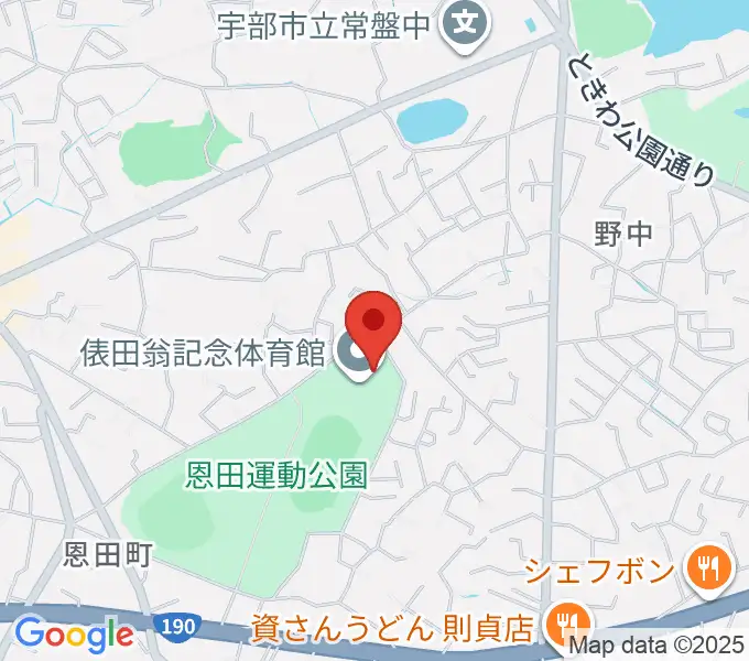 俵田翁記念体育館の地図