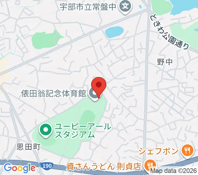俵田翁記念体育館の地図