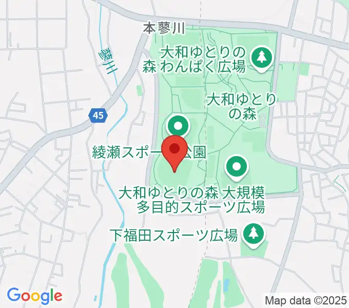 綾瀬スポーツ公園野球場の地図