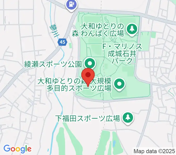 綾瀬スポーツ公園野球場の地図
