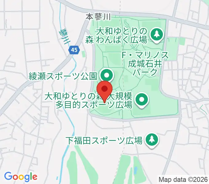 綾瀬スポーツ公園野球場の地図