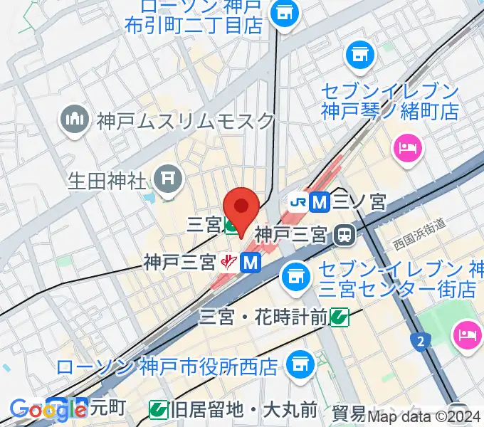 三宮スタジオKZの地図