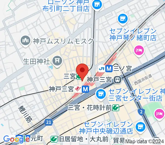 三宮スタジオKZの地図