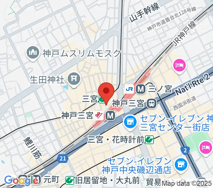三宮スタジオKZの地図