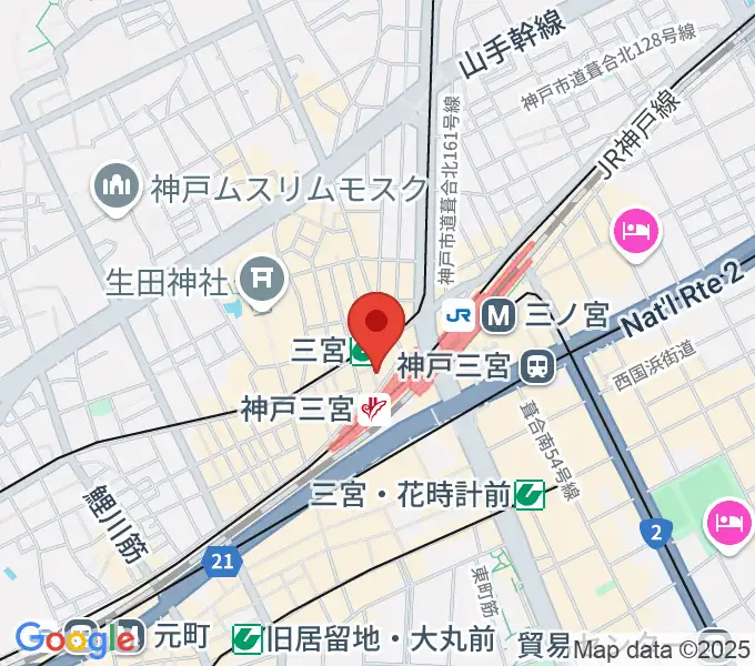 三宮スタジオKZの地図