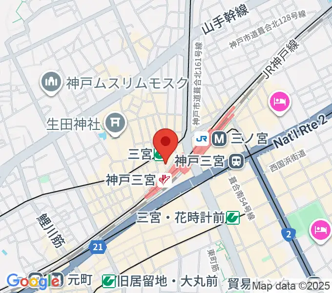 三宮スタジオKZの地図