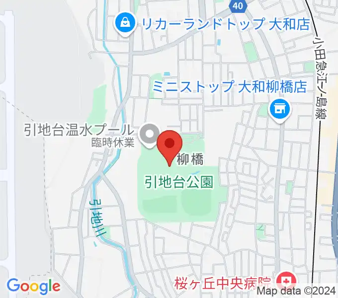 引地台公園野外音楽堂の地図