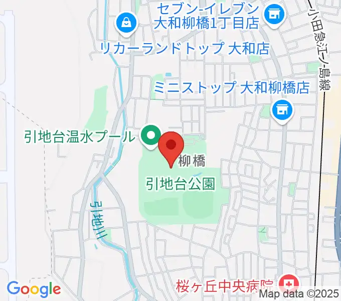 引地台公園野外音楽堂の地図