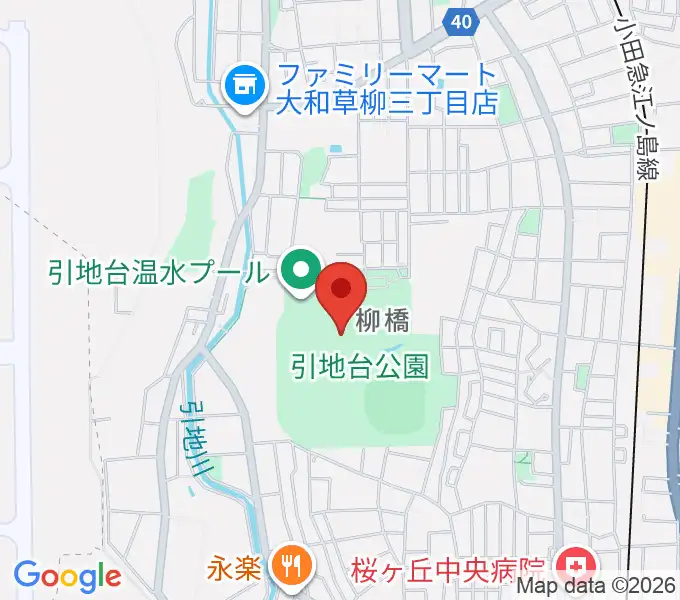 引地台公園野外音楽堂の地図