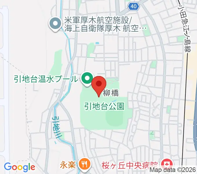 引地台公園野外音楽堂の地図
